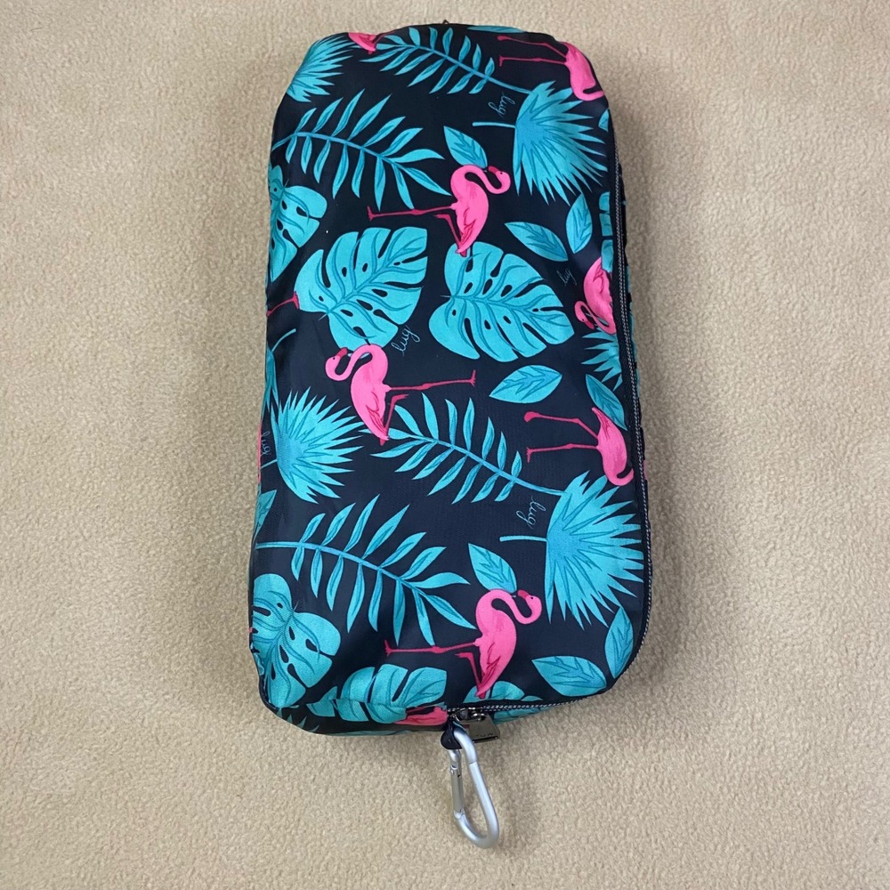 Lug Puddle Jumper Packable Backpack‎ Flamingo Black Tropical Print *FLAW GUC
